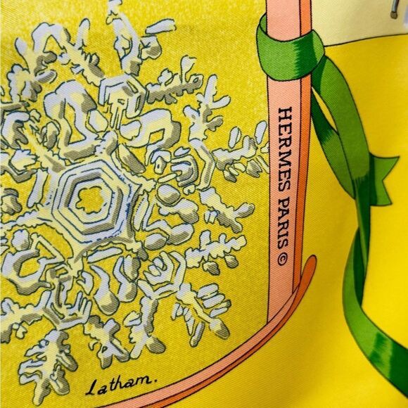 Hermès Yellow Niege D'Antan Silk Scarf - Picture 4 of 6